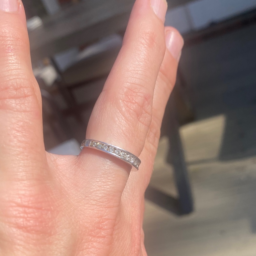 Forever Bride 10 KT white gold 1/2 CTTW diamond Channel Set diamond Ring ๐ - Picture 8 of 13